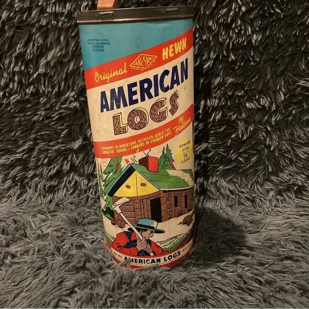 Vintage Halsam Hewn American Logs No. 815 Toy Building Set